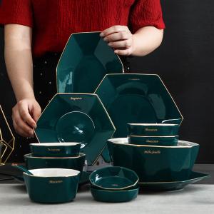 Green glaze tableware set